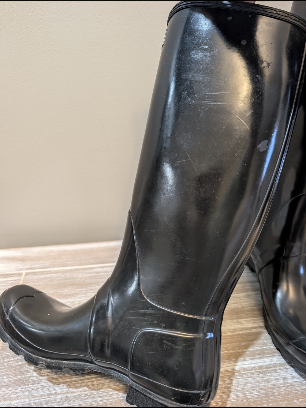 Hunter Original Tall Gloss Rain Boots Black Waterproof Rubber Size 10 Preppy - Picture 13 of 13